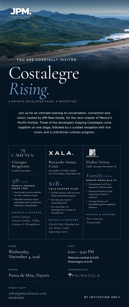 Costalegre Rising developer panel, November 4, 2026