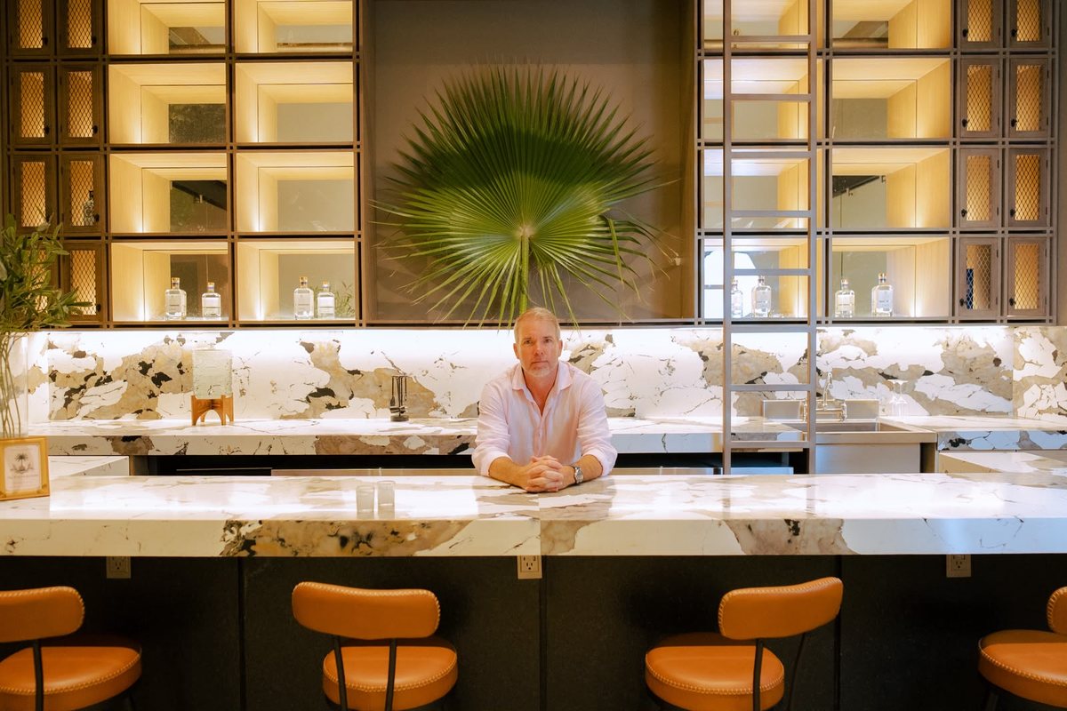 John-Paul Mahony at the bar of The Palm Room